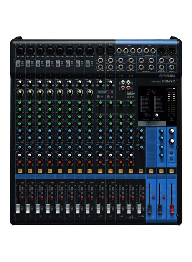 YAMAHA MG Series 16-Channel Mixer Console MG16XU16 Black/Blue