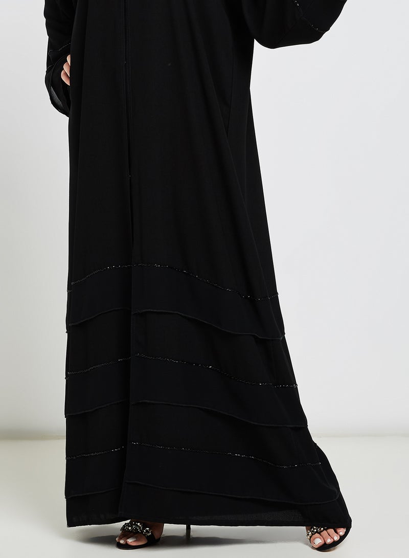 روزا عباية مطرزة أسود  - Image 3