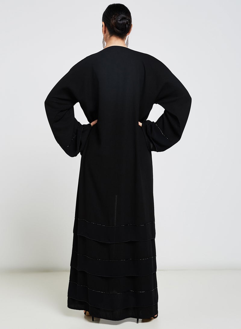 روزا عباية مطرزة أسود  - Image 2
