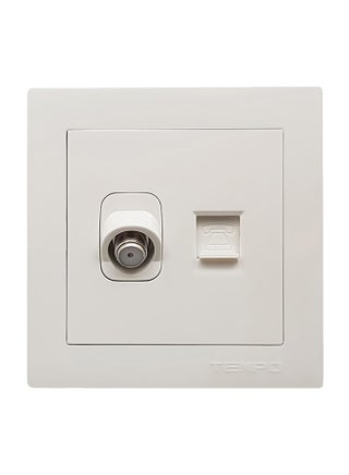Standard Telephone/Satellite Socket White 7x7cmcm - v1586964605/N36352955A_1