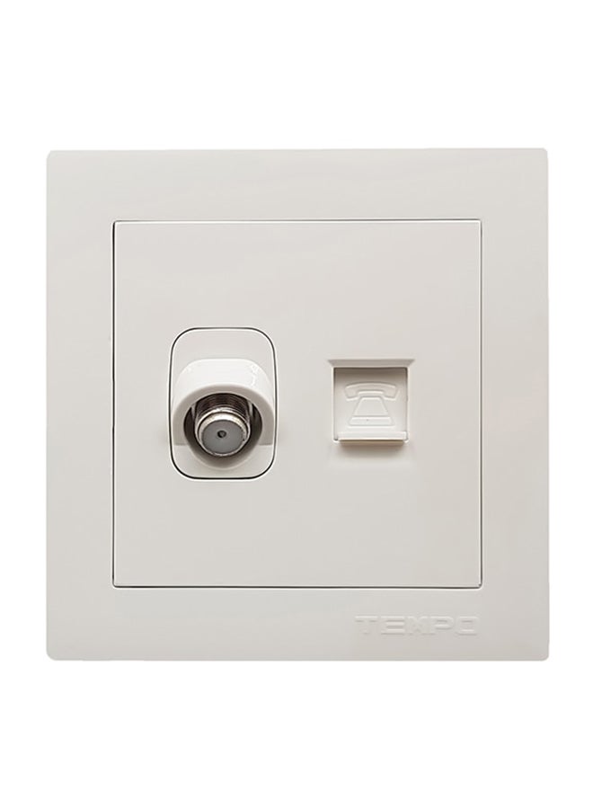Standard Telephone/Satellite Socket White 7x7cmcm