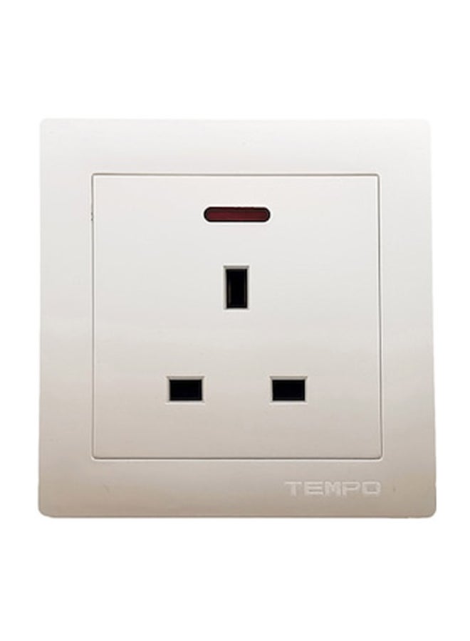 TEMPO 13A Wall Switched Socket Pearl White 7x7cmcm  - Image 1
