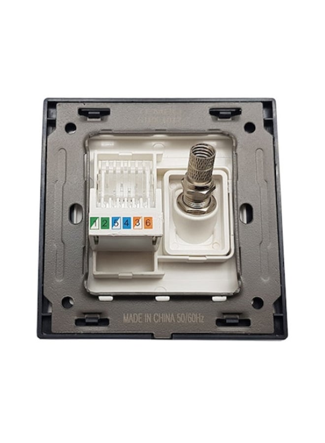 TEMPO Telephone And Satellite Wall Socket Pearl White 7 x 3centimeter  - Image 3