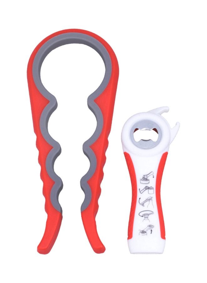 2-Piece Polypropylene Bottle Opener Red/Grey/White 