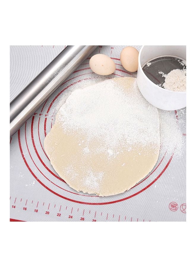 Adjustable Rolling Pins With Pastry Mat Silver/White/Red - Image 4