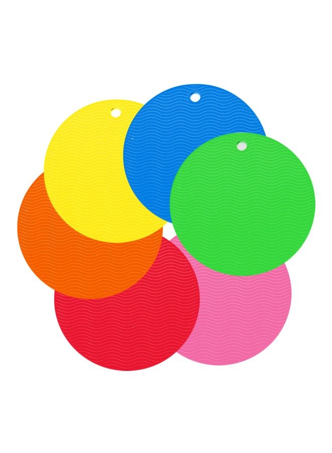 مجموعة بساط بركيزة حامل للأوعية مانع للانزلاق من 6 قطع أصفر / أزرق / أخضر 18x5x18سم - Image 1