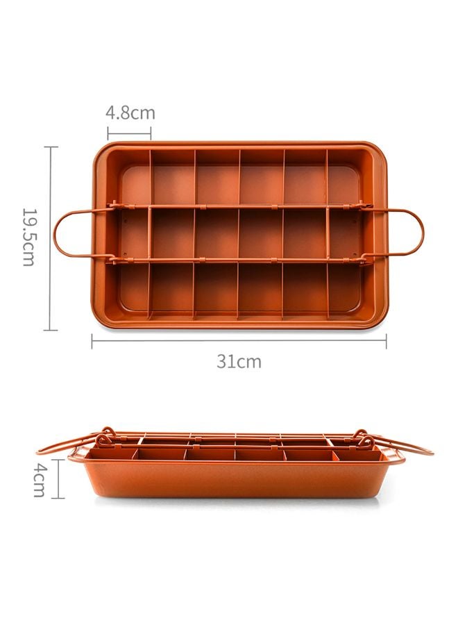 Non-Stick Quick Release Brownie Mould Brown 31x4x19.50cm - Image 2