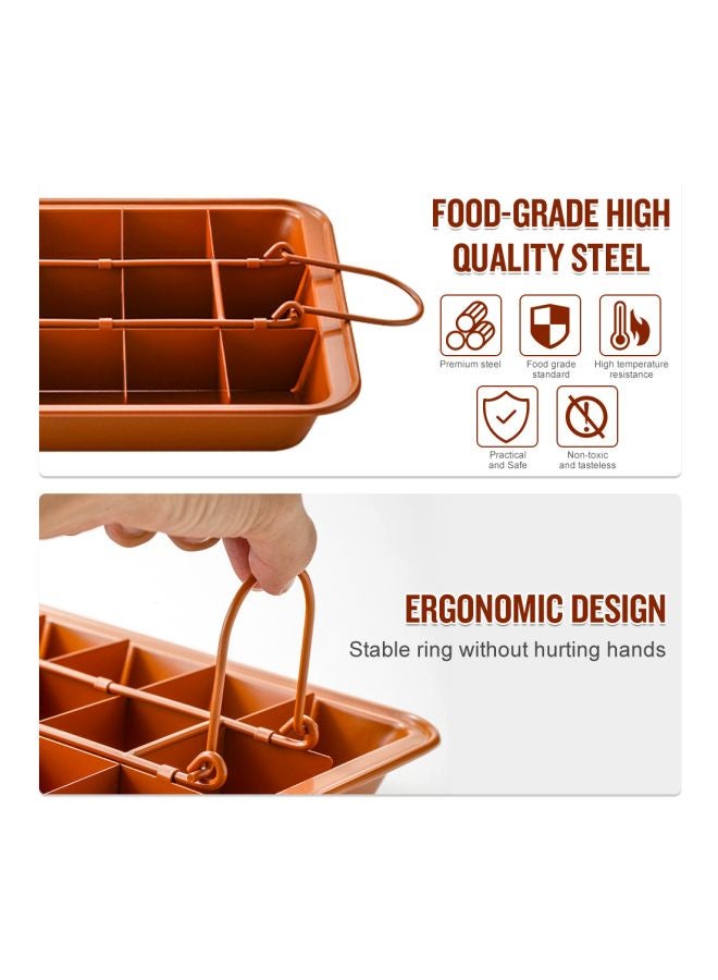 Non-Stick Quick Release Brownie Mould Brown 31x4x19.50cm - Image 3