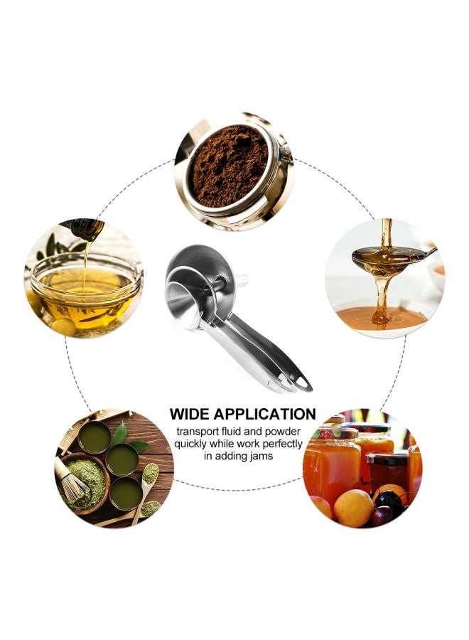 طقم أقماع من الستانلس ستيل مكون من 3 قطع فضي 17x6x6سم - Image 3