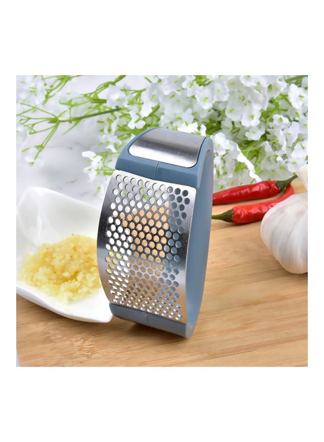 مكبس ثوم من الستانلس ستيل أزرق داكن/ فضي 12x6x6سم - Image 4