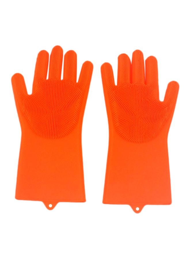 2-Piece Heat Resistant Mitts Orange 16cm 
