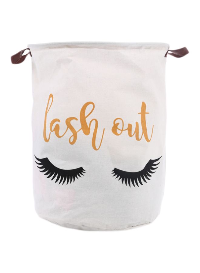 MissTiara Eyelash Printed Rounded Storage Basket White/Black/Orange 40x50centimeter  - Image 1