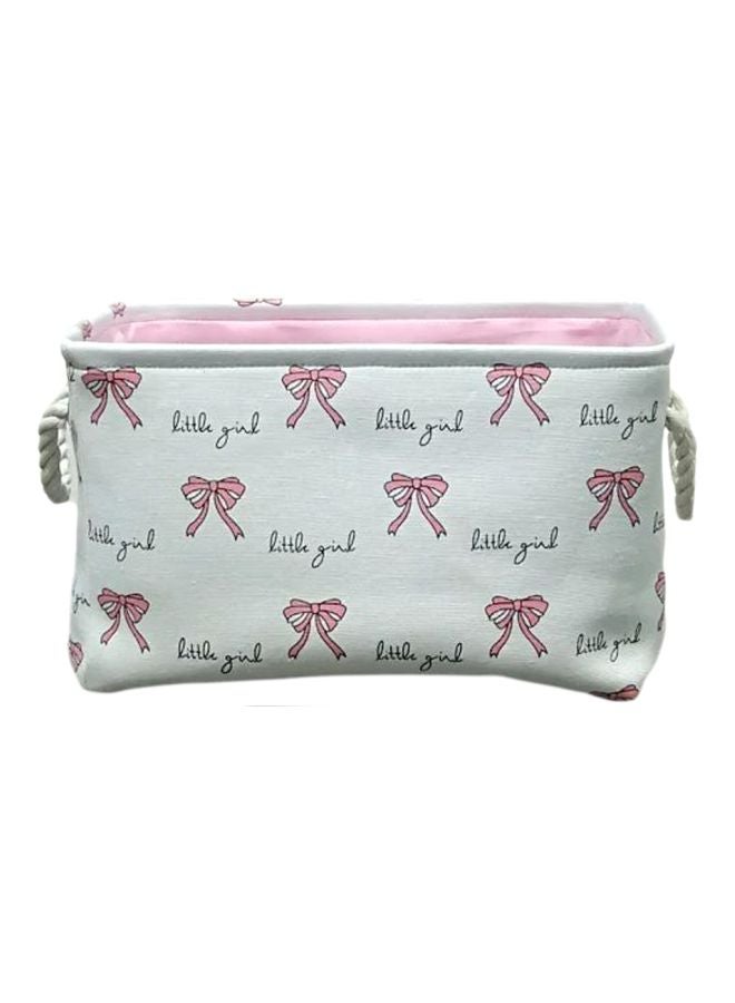 MissTiara Butterfly Printed Storage Basket White/Pink 40x28x24cm  - Image 1