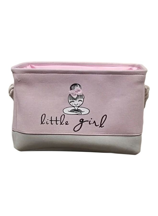 MissTiara Rectangular Printed Storage Basket Pink/Grey 40x28x24centimeter  - Image 1