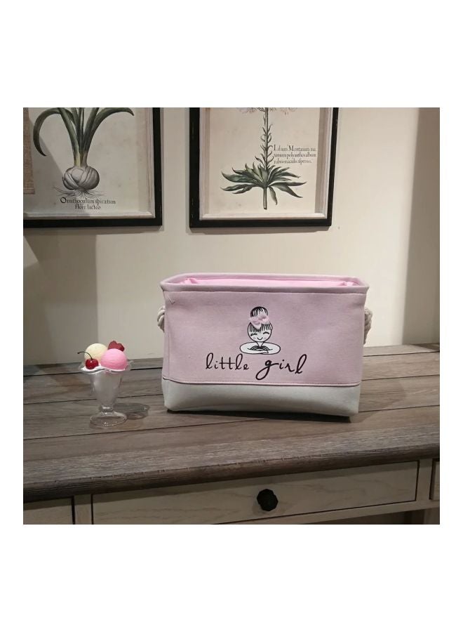 MissTiara Rectangular Printed Storage Basket Pink/Grey 40x28x24centimeter  - Image 2