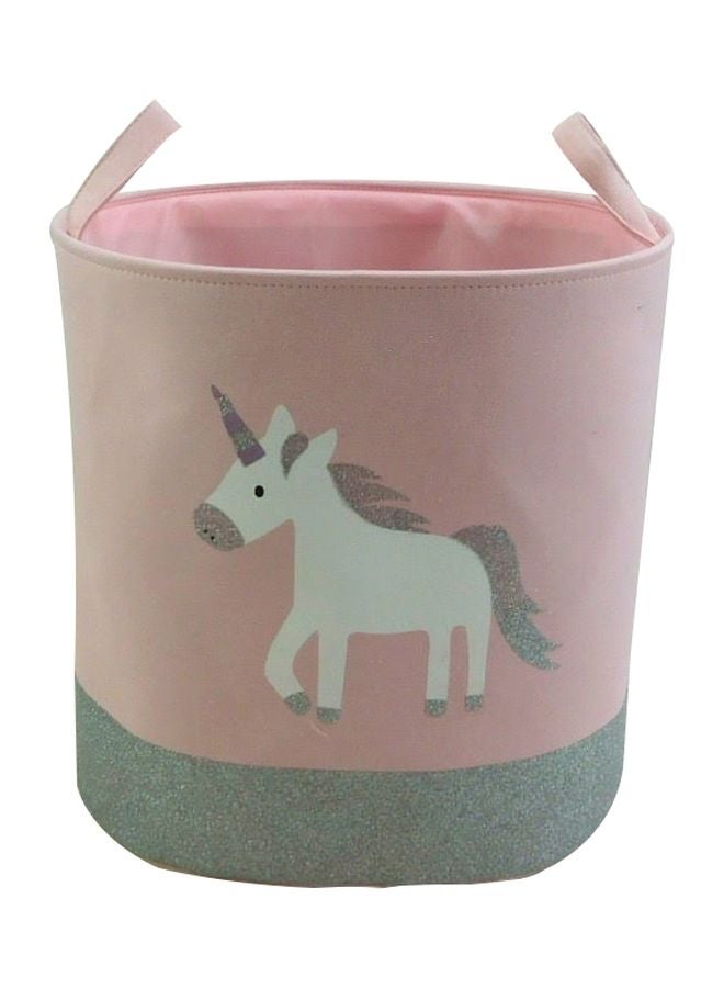 MissTiara Unicorn Printed Storage Basket Pink/Grey/White 40x33x40centimeter 
