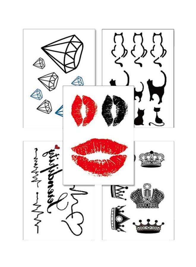 طقم تاتو مؤقت وينشينتي من 5 قطع أسود / أحمر / أزرق - Image 1