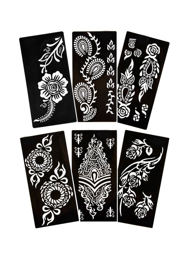 أشكال استنسل وينشينتي لرسم التاتو يدوياً - 6 قطع أسود - Image 1