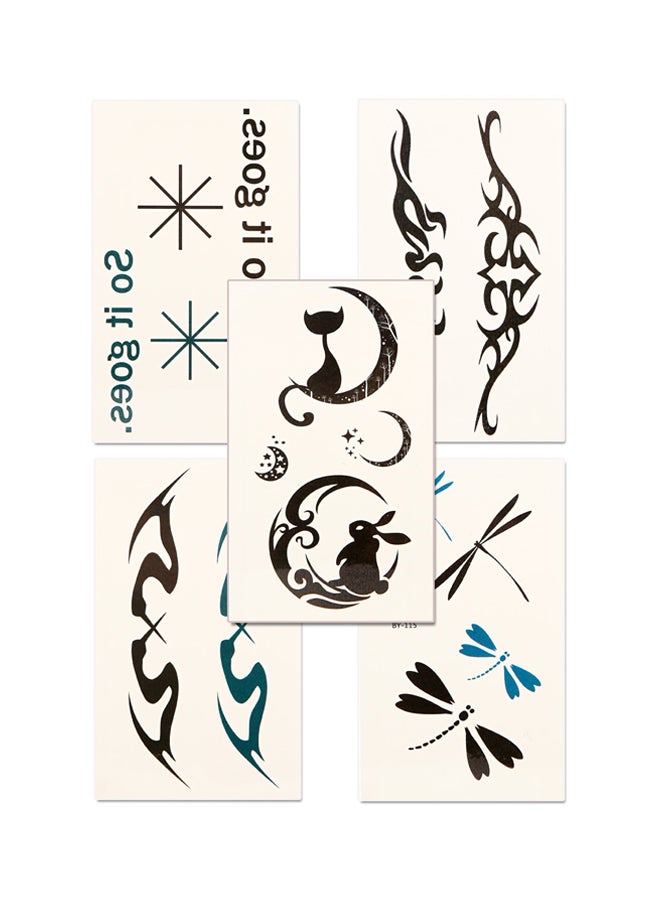 مجموعة 5 قطع تاتو وينشينتي متعدد العناصر الأسود / الأزرق - Image 1