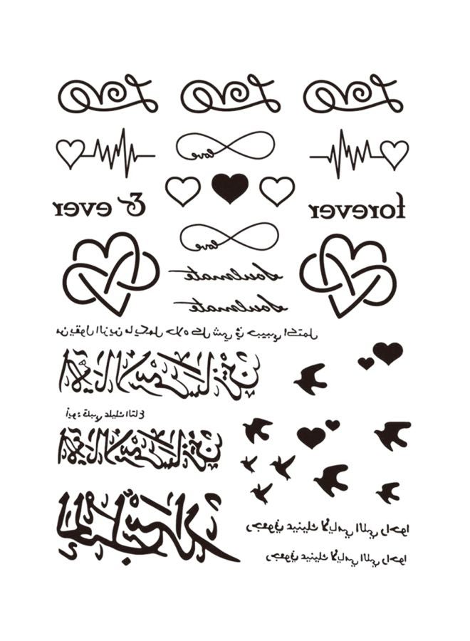2-Piece Wenshentie Simple Design Tattoo Black - Image 1