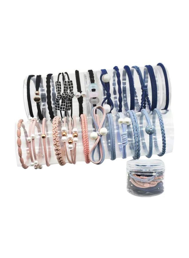 مس تيارا مجموعة ربطات شعر مع علبة من 25 قطعة وردي/ أزرق/ أسود - Image 1