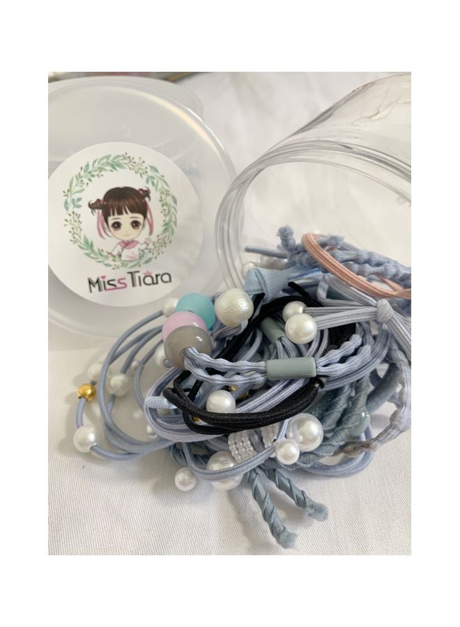 مس تيارا مجموعة ربطات شعر مع علبة من 25 قطعة وردي/ أزرق/ أسود - Image 2