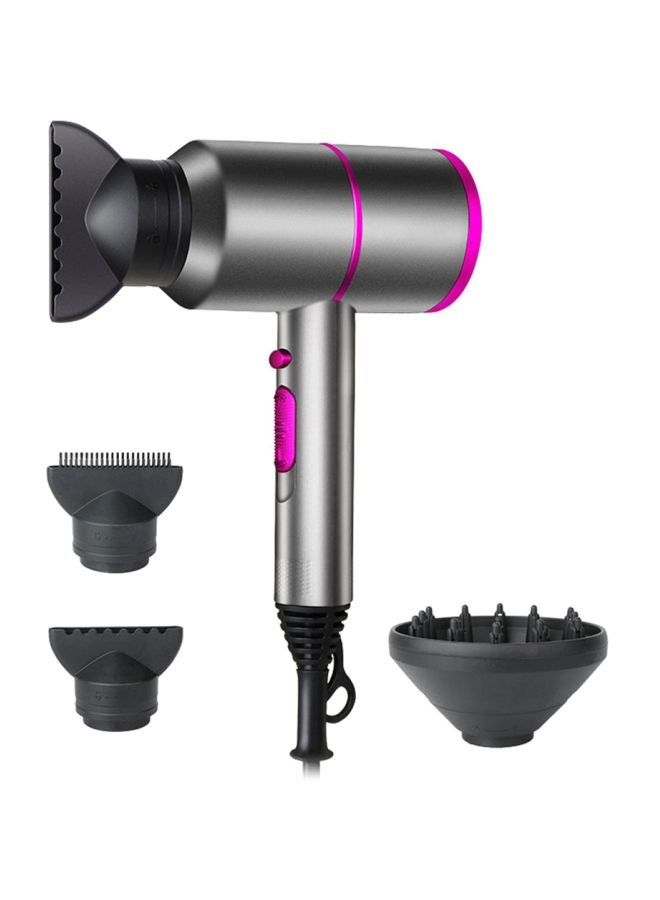 Professional Hair Dryer Grey/Purple/Black 30x6x15cm - Image 1