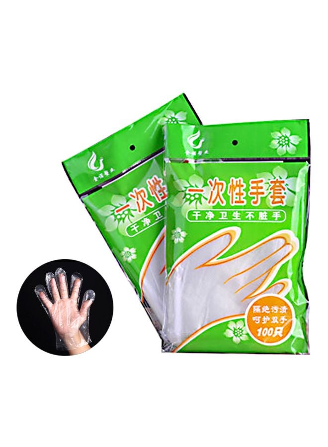 100-Piece Disposable Plastic Gloves clear 20.50x7.50x20.50cm - Image 2
