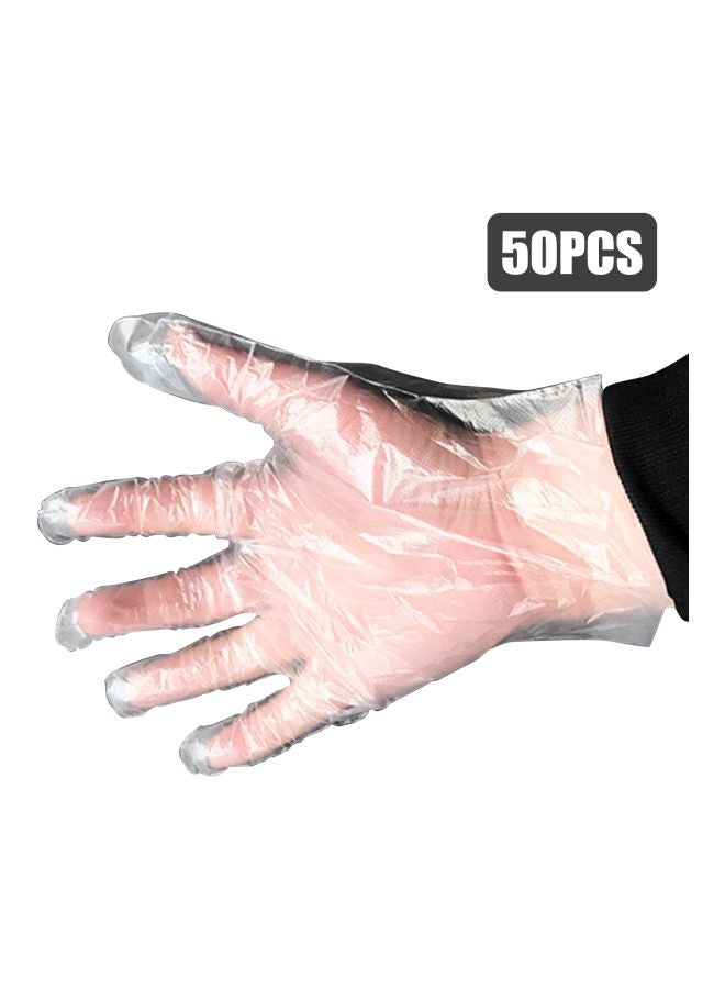 Pack Of 50 Disposable Plastic Gloves Clear 26x2x16cm  - Image 2