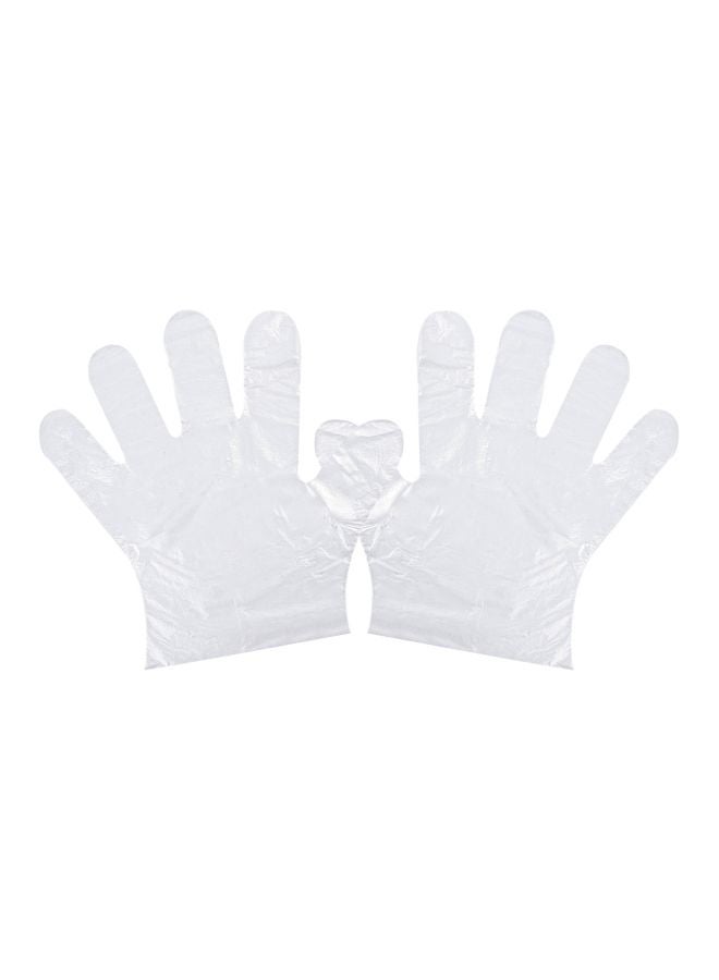 100-Piece Disposable Plastic Gloves clear 20.50x7.50x20.50cm - Image 1