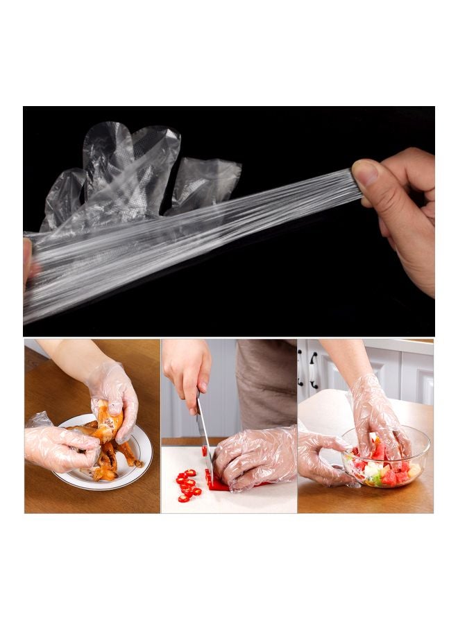 100-Piece Disposable Plastic Gloves clear 20.50x7.50x20.50cm - Image 5