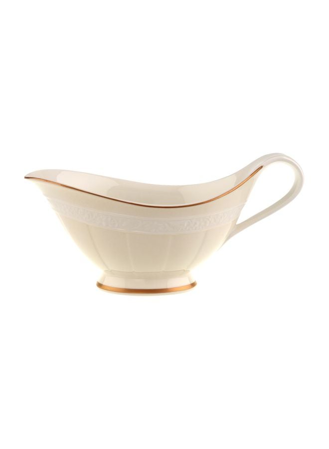 Villeroy & Boch Ivoire Porcelain Sauce Boat Beige/Brown 214x110x104mm 