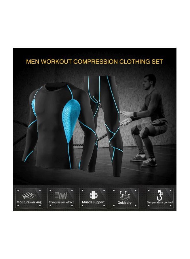 Generic Long Sleeves Compression T-Shirt With Pants Set XL  - Image 4