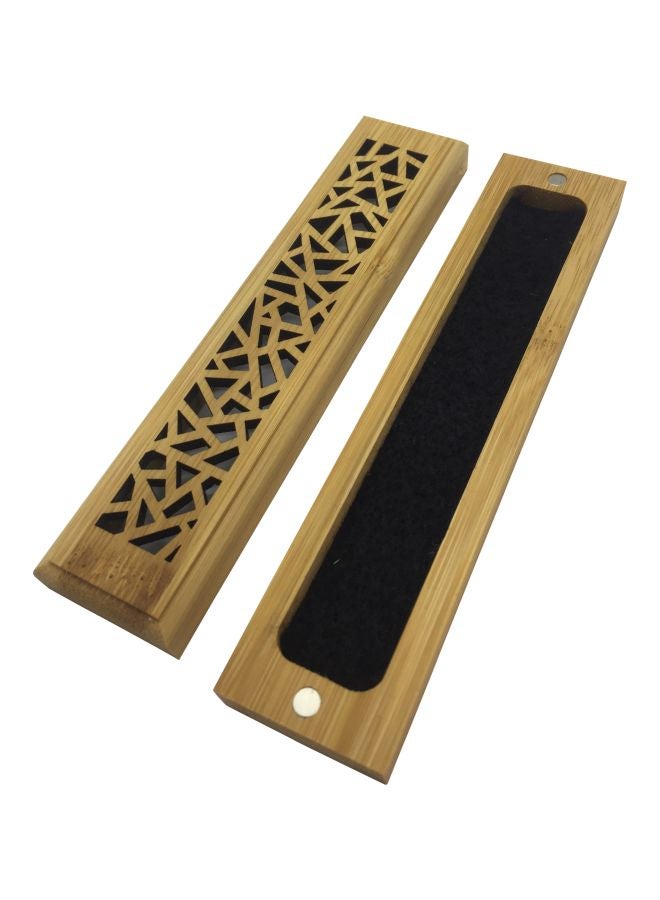 Wooden Incense Stick Burner Holder Beige/Black 15x3x2.5cm  - Image 1