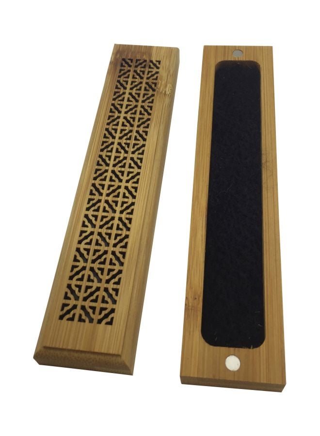 Wooden Incense Stick Burner Holder Beige/Black 15x3x2.5cm  - Image 1