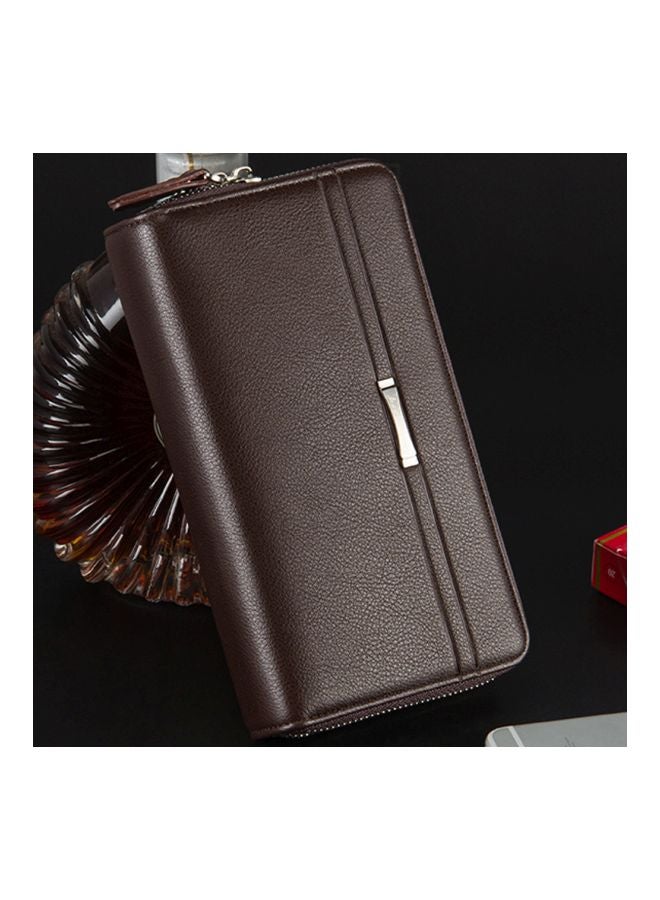 Generic - PU Leather Large Wallet Card Holder Brown - Image 1