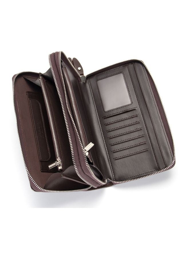 Generic - PU Leather Large Wallet Card Holder Brown - Image 1