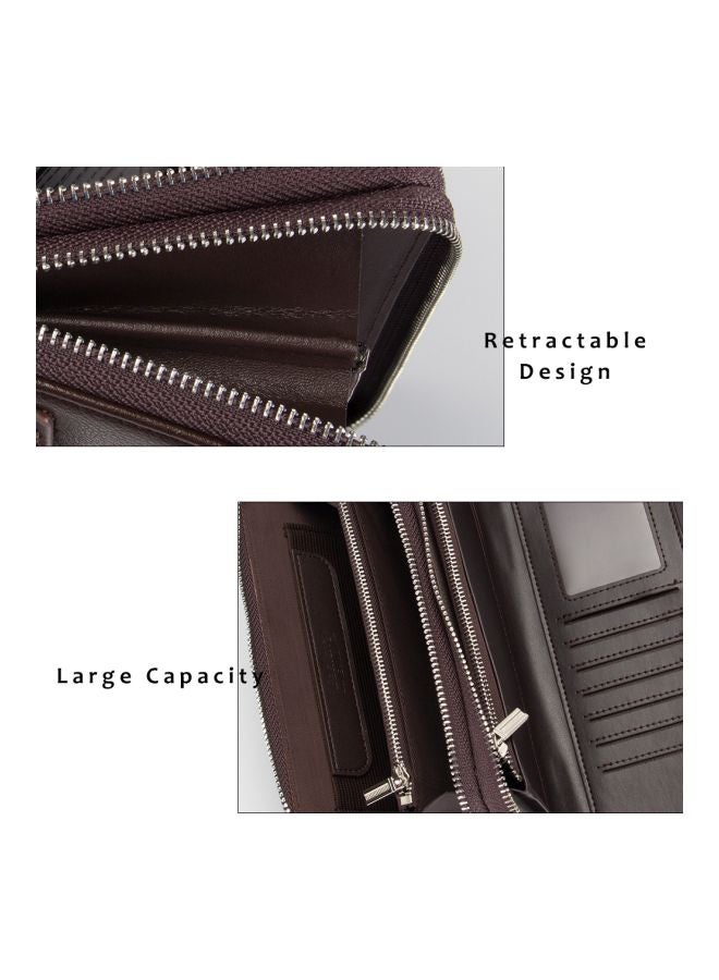Generic - PU Leather Large Wallet Card Holder Brown - Image 1