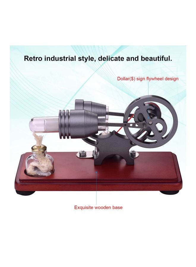 Aibecy Educational Electricity Generator With Colorful LED Light Red/Silver - Image 2