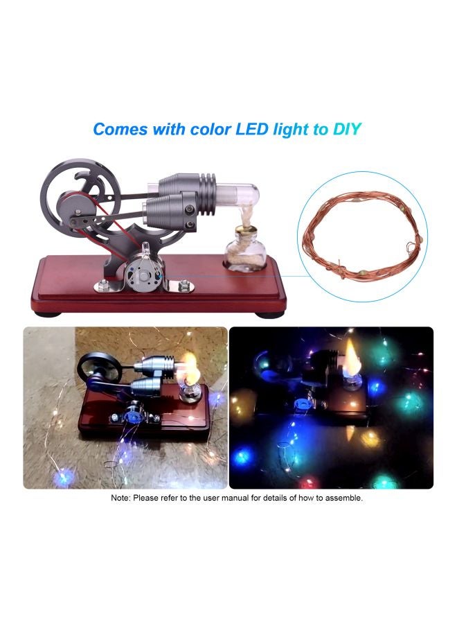 Aibecy Educational Electricity Generator With Colorful LED Light Red/Silver - Image 5