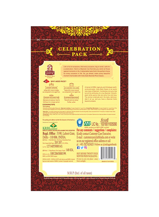 India Gate Classic Basmati White Rice 1kg Pack of 3  - Image 2