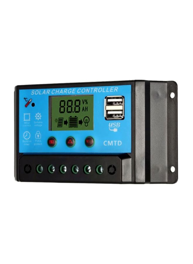 آنسيلف جهاز تحكم بالشحن للطاقة الشمسية مزود بشاشة LCD الأسود / الأزرق 14x4x8سم - Image 2