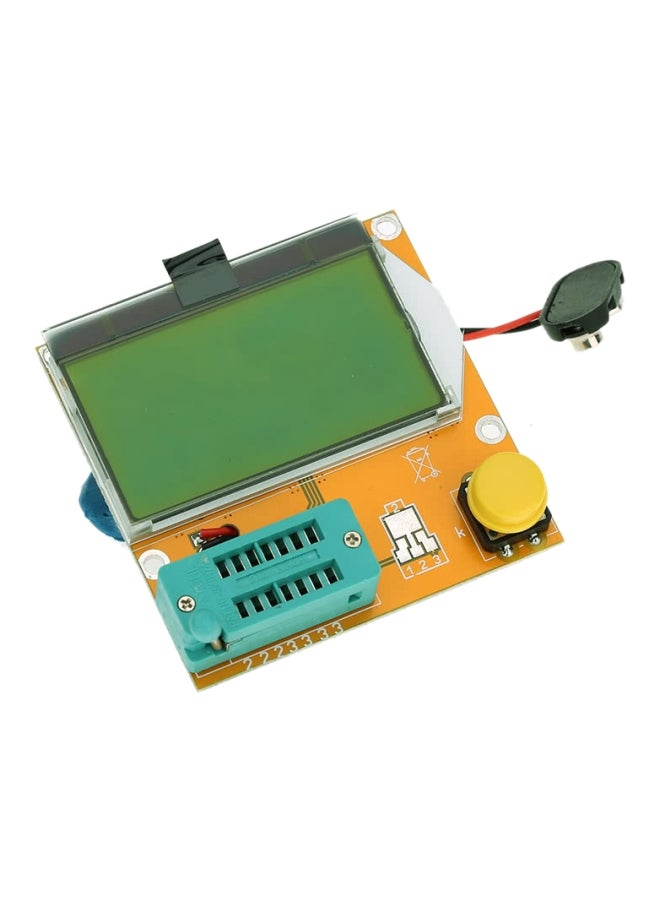 جهاز اختبار الترانزستور متعدد الوظائف مزود بشاشة LCD أصفر/ أزرق/ أسود 10x2.8x8سم - Image 3