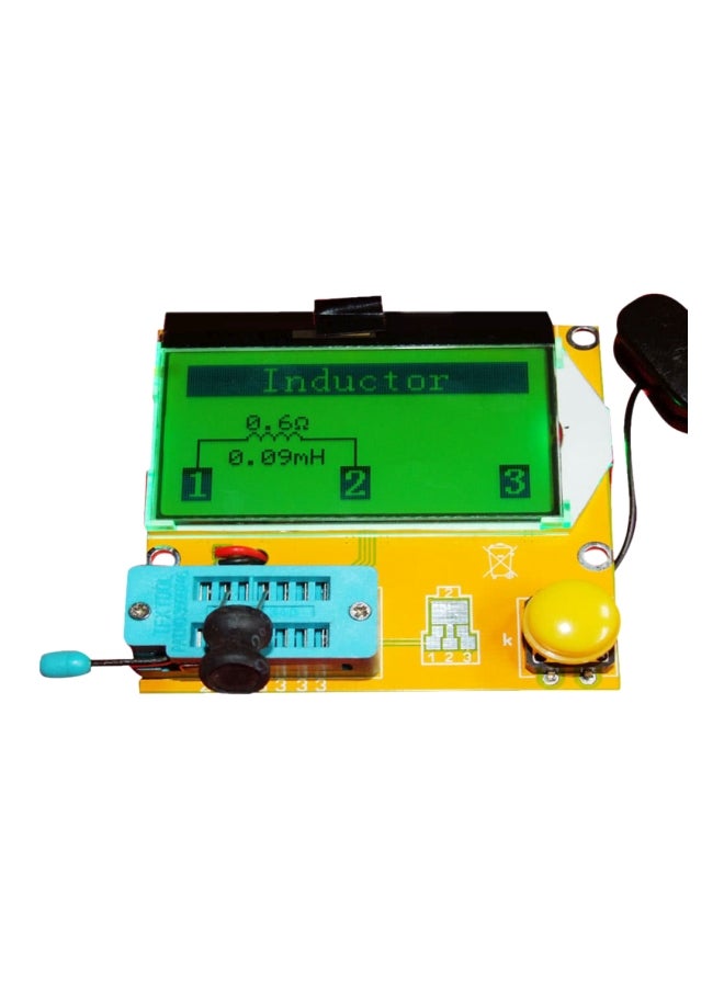 جهاز اختبار الترانزستور متعدد الوظائف مزود بشاشة LCD أصفر/ أزرق/ أسود 10x2.8x8سم - Image 5