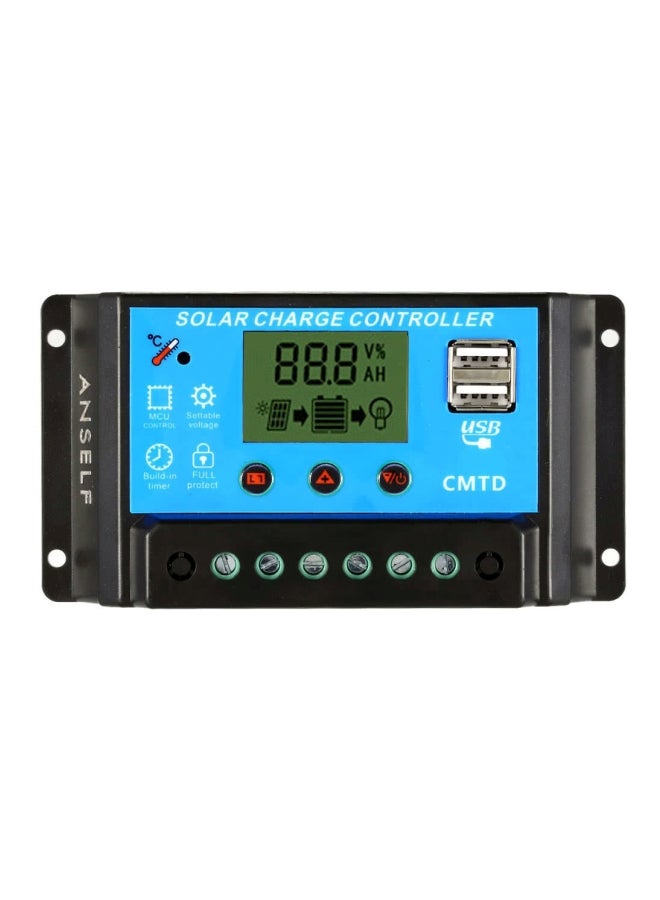 آنسيلف نظام شحن البطارية يعمل بالطاقة الشمسية الأسود / الأزرق 14x4x8سم - Image 1