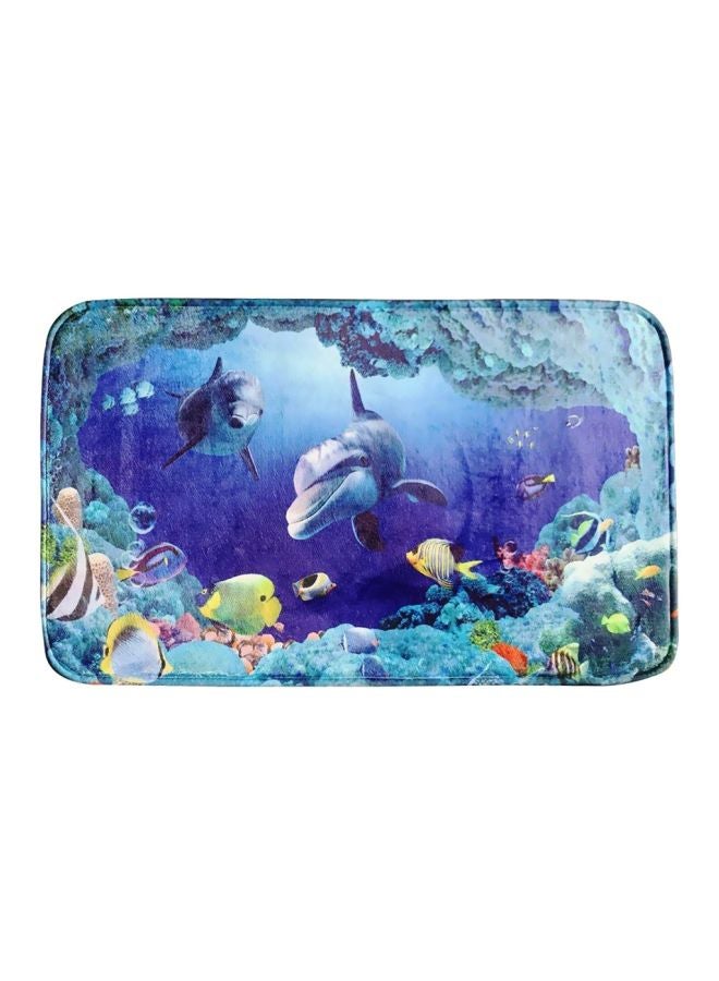 طقم حمام بنقشة دولفين المحيط مكون من 3 قطع أزرق/ أخضر/ أسود - Image 2