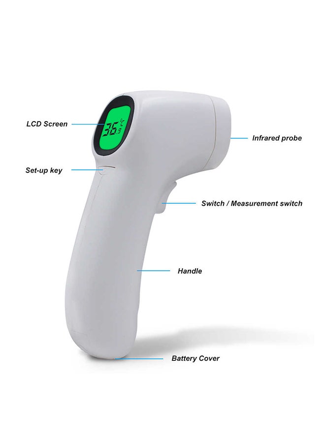 Digital Non-Contact IR Infrared Forehead Laser Point Infra Gun Thermometer Temperature Tester White