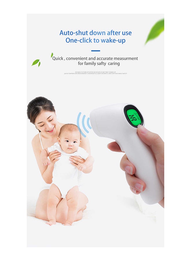 Digital Non-Contact IR Infrared Forehead Laser Point Infra Gun Thermometer Temperature Tester White