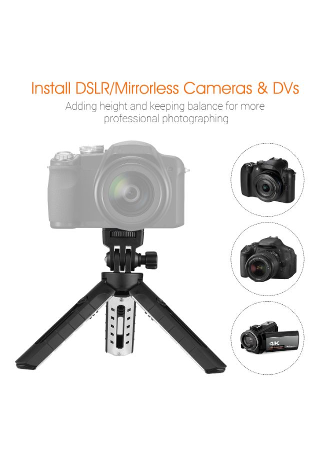 Mini Tabletop Tripod With 1/4 Inch Mounting Screw/5 Level Adjustable Black - Image 3