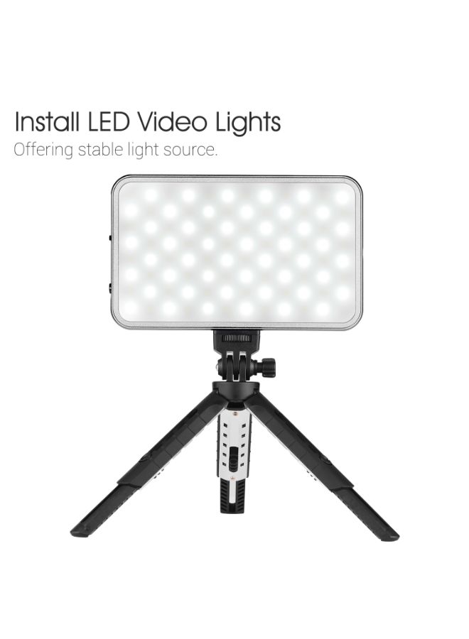 Mini Tabletop Tripod With 1/4 Inch Mounting Screw/5 Level Adjustable Black - Image 2